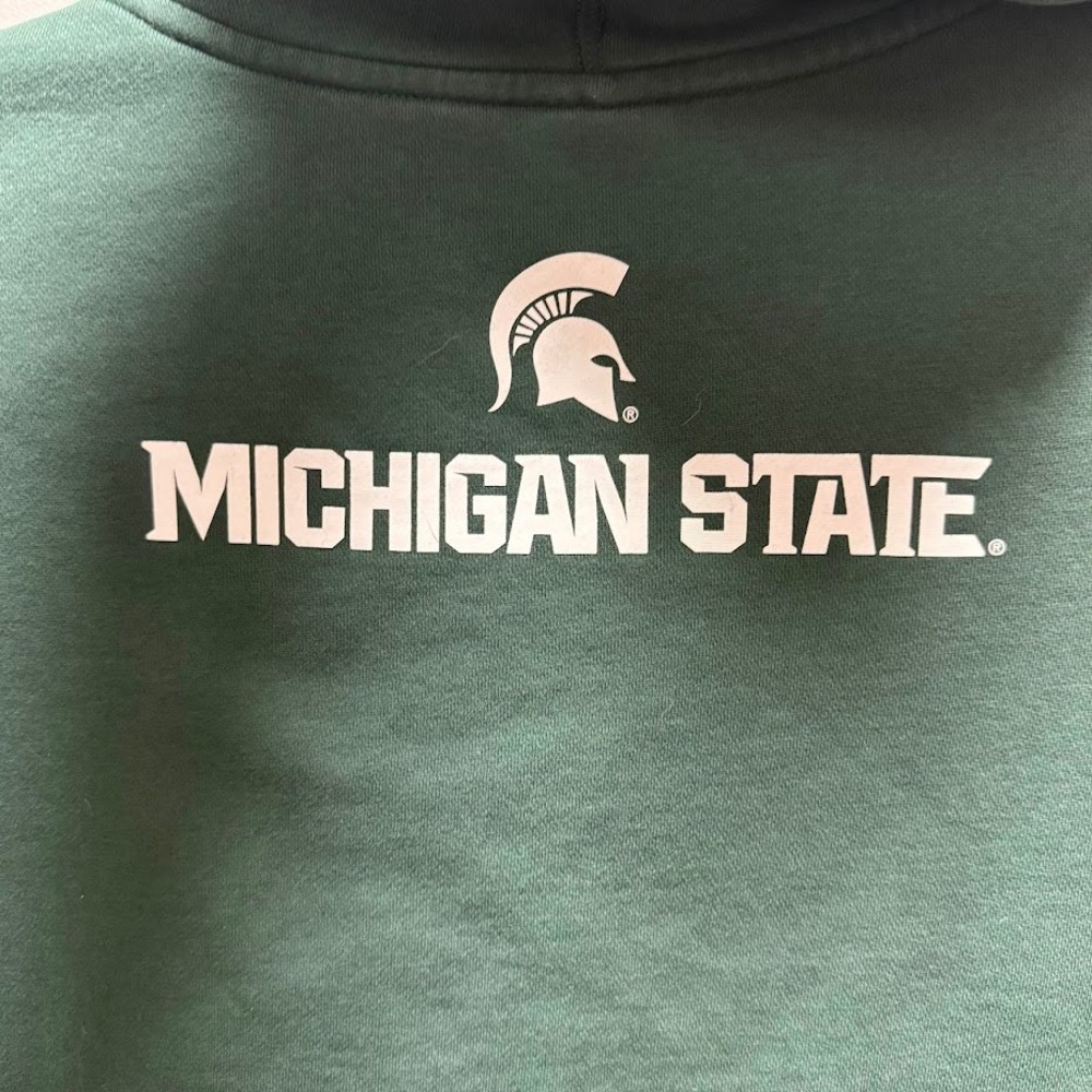 Nike Michigan State Spartans Hoodie Mens Size Large Green Spartan Pullover - Picture 5 of 6